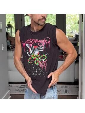 🦅 Ed Hardy Eagle Snake Graphic Tee